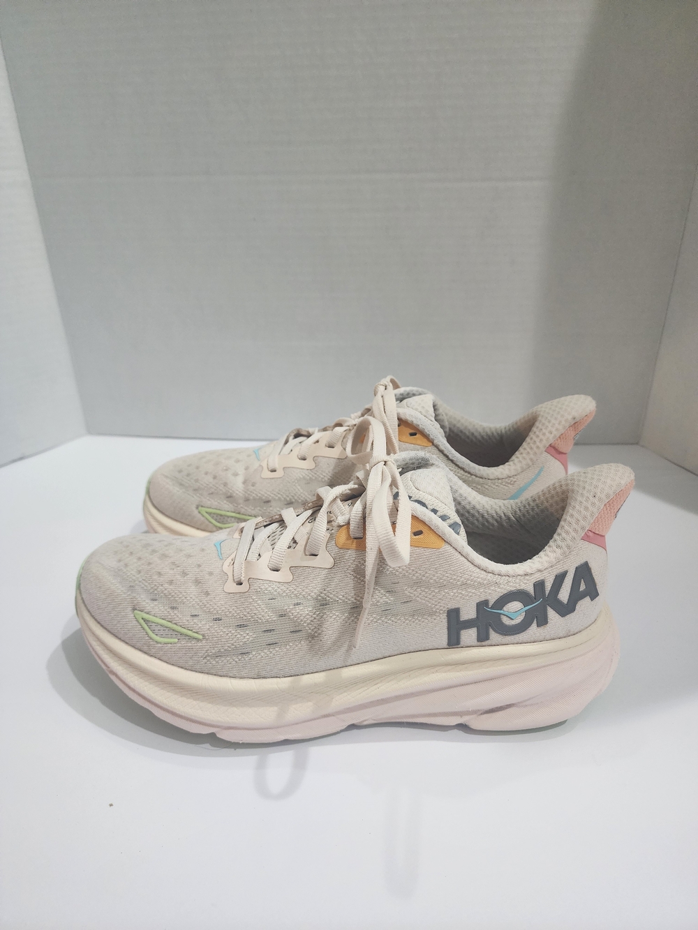 HOKA Women's Neutral Running Shoes in Light Beige
